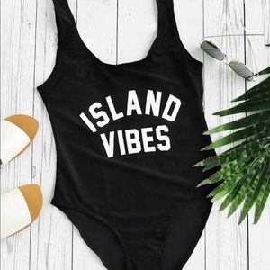 Black Island Vibes One Piece Swimsuit